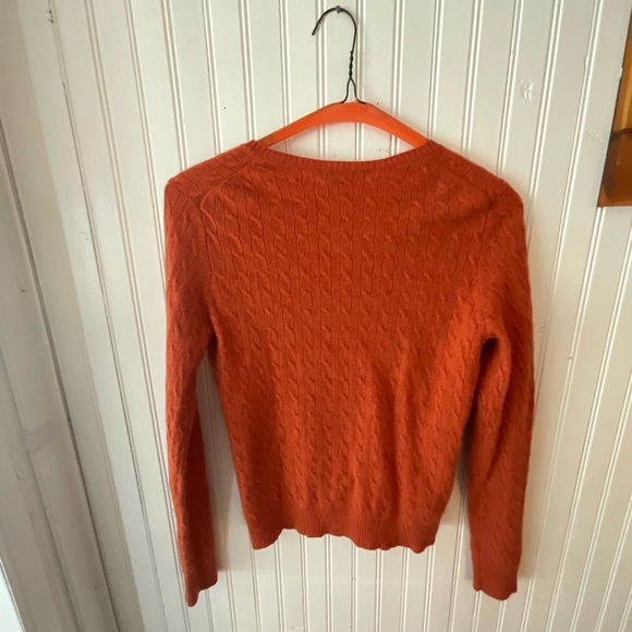 Orange Vneck Cashmere Sweater (L) - Picture 3 of 3